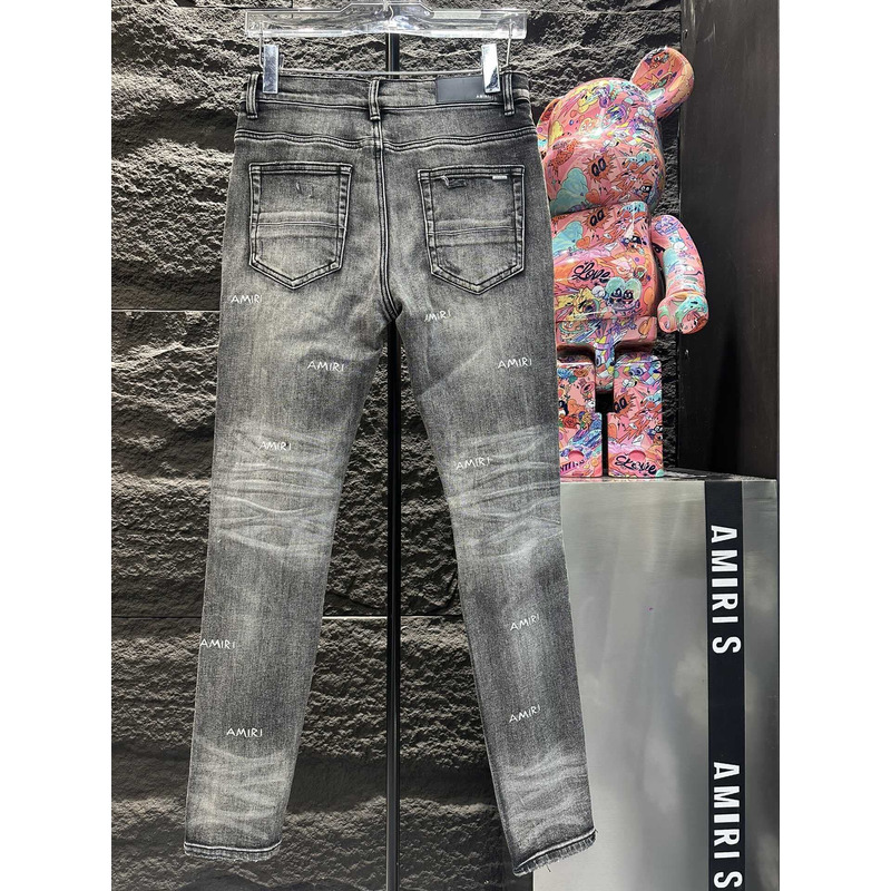 Amiri Logo Jeans Grey