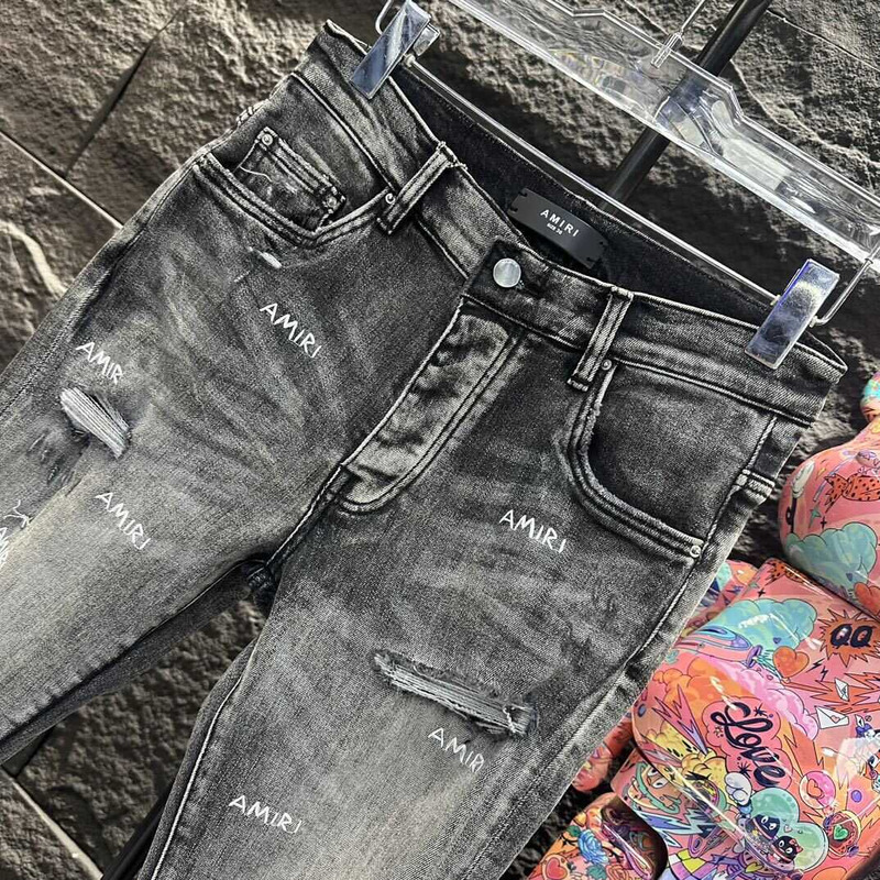 Amiri Logo Jeans Grey