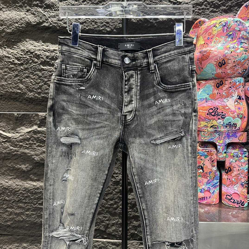 Amiri Logo Jeans Grey