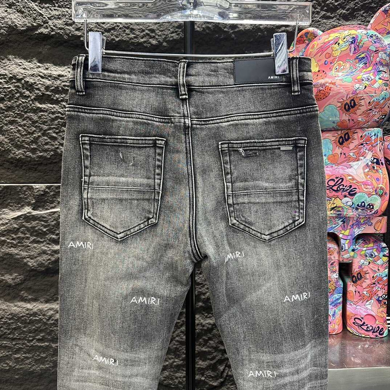 Amiri Logo Jeans Grey