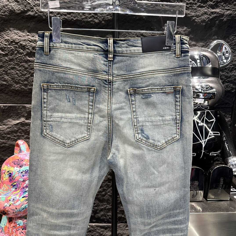 Amiri MX1 Suede Jeans Blue