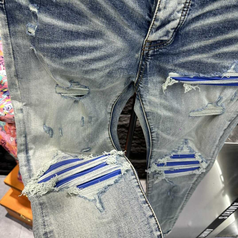 Amiri MX1 Suede Jeans Blue