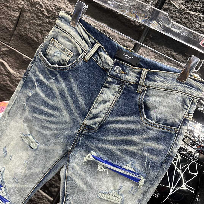 Amiri MX1 Suede Jeans Blue