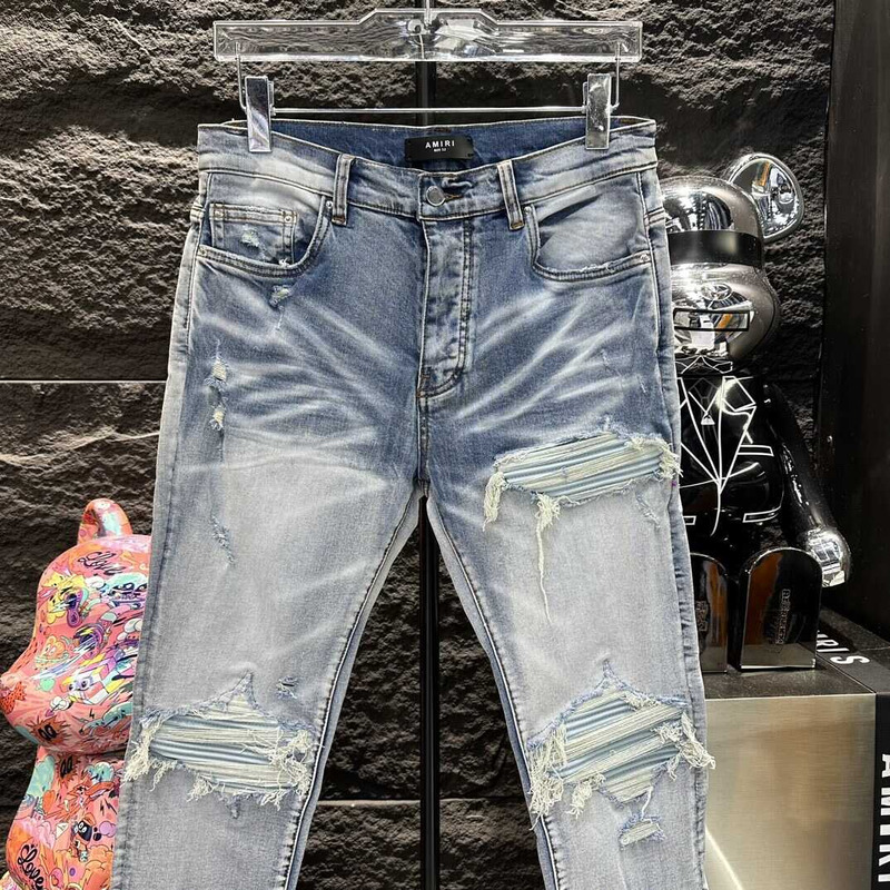 Amiri MX1 Suede Jeans Blue