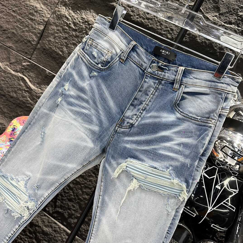 Amiri MX1 Suede Jeans Blue