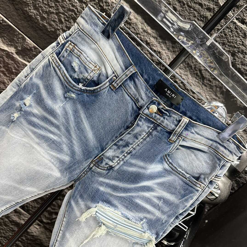 Amiri MX1 Suede Jeans Blue