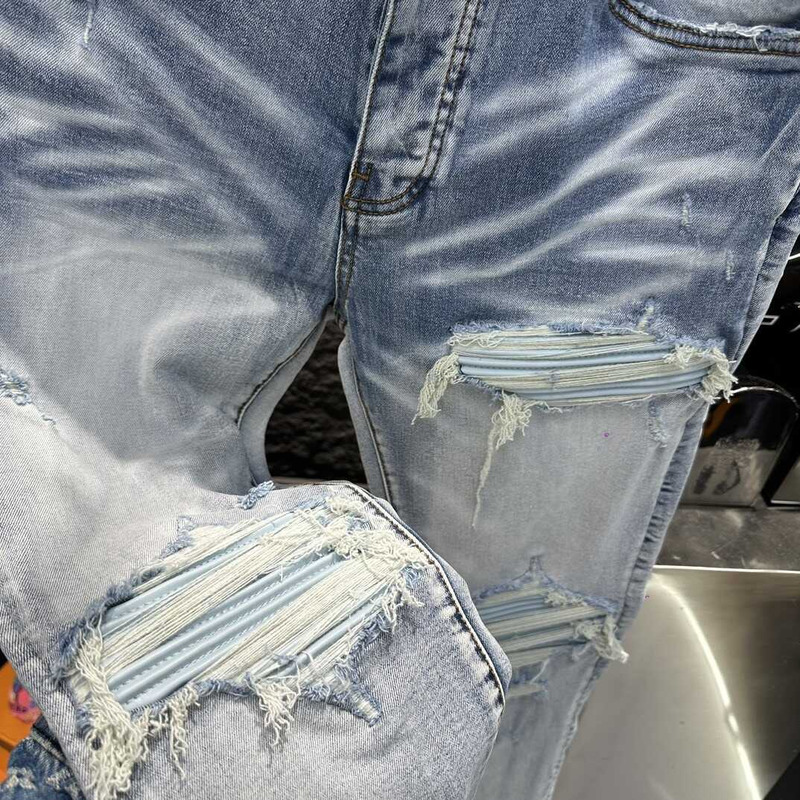 Amiri MX1 Suede Jeans Blue