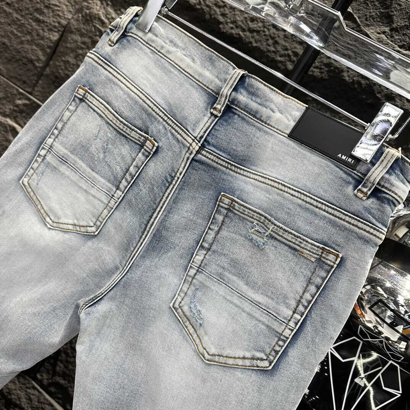 Amiri MX1 Suede Jeans Blue