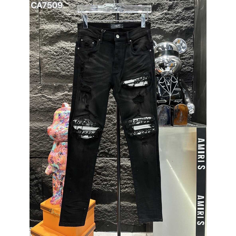 Amiri MX1 Suede Jeans Black