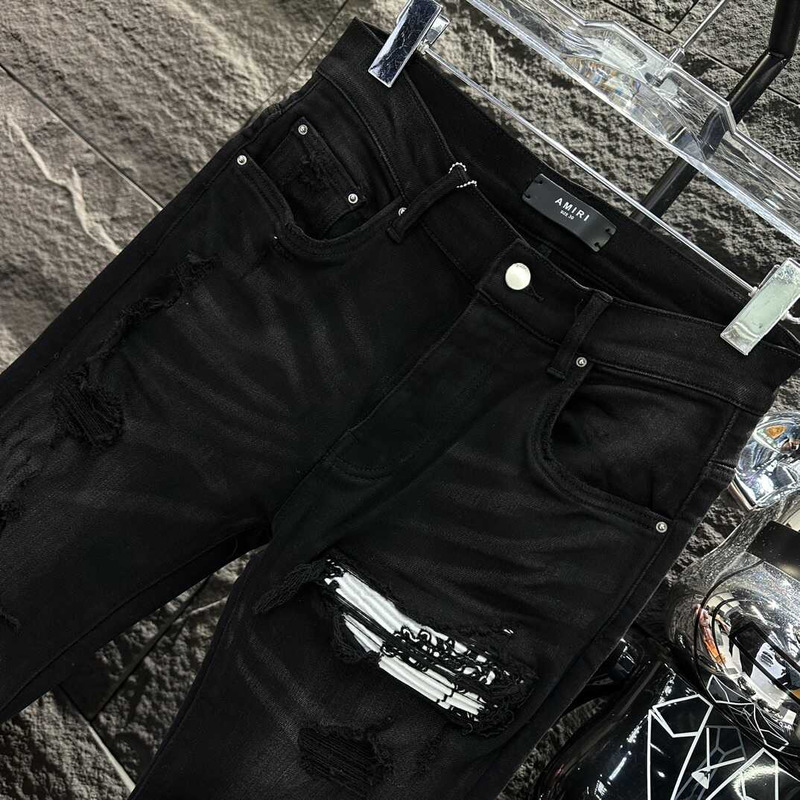 Amiri MX1 Suede Jeans Black