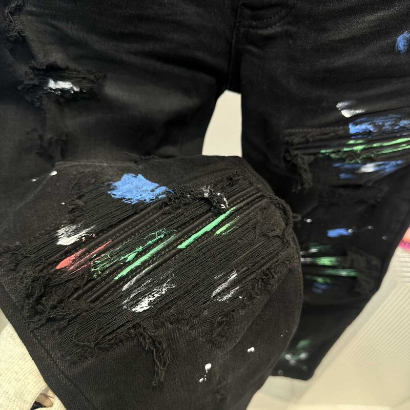 Amiri MX1 Suede Jeans Black