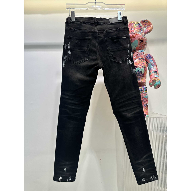 Amiri MX1 Suede Jeans Black