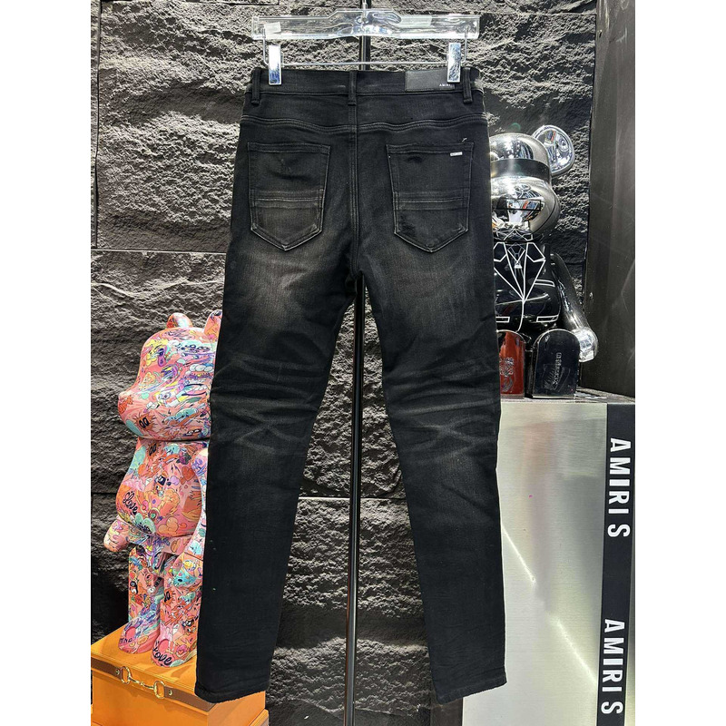 Amiri Distressed Skinny Jeans Black