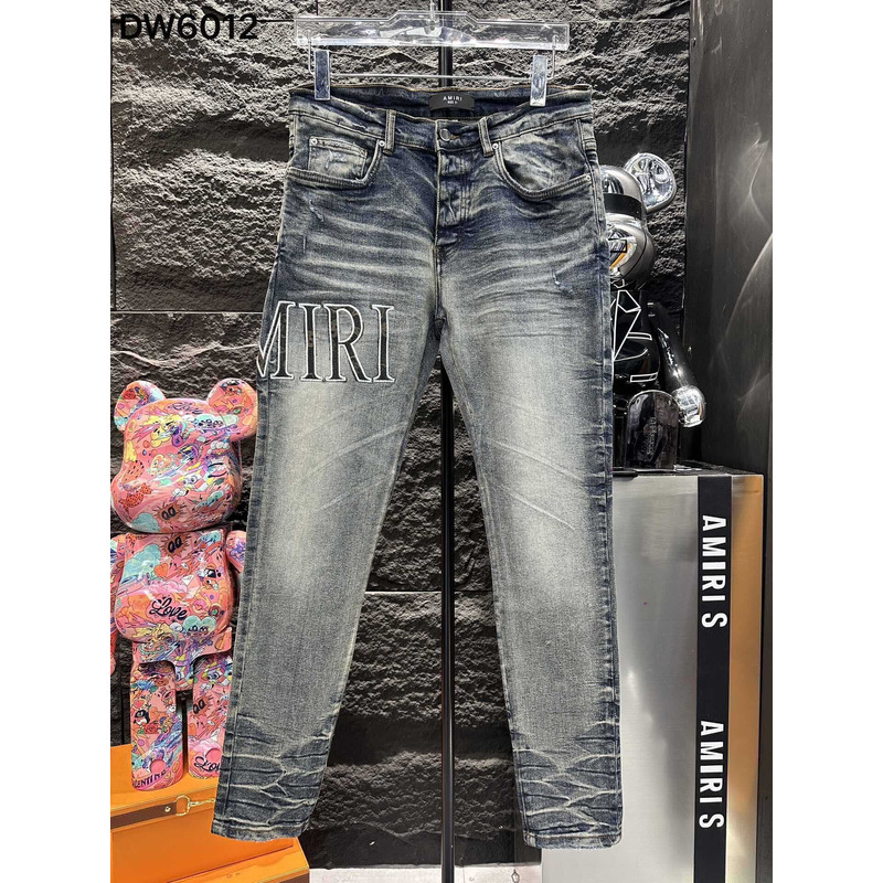 Amiri Logo Distressed Skinny Jeans