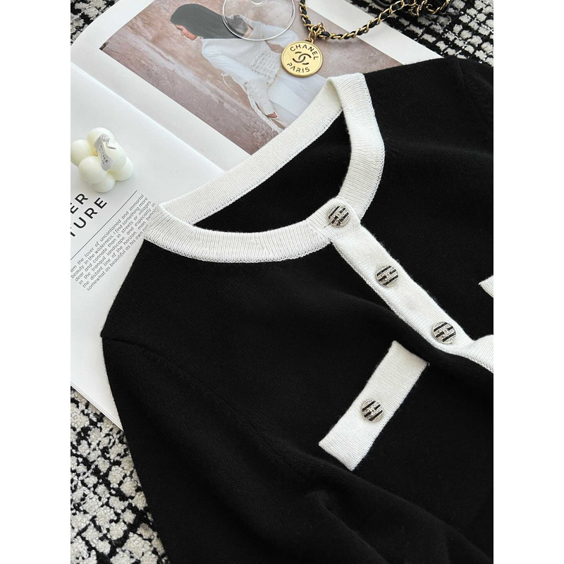 Ch*el cashmere cardigan black