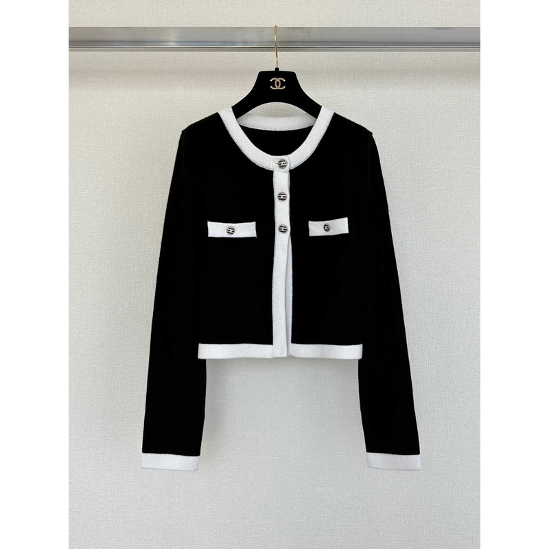 Ch*el cashmere cardigan black