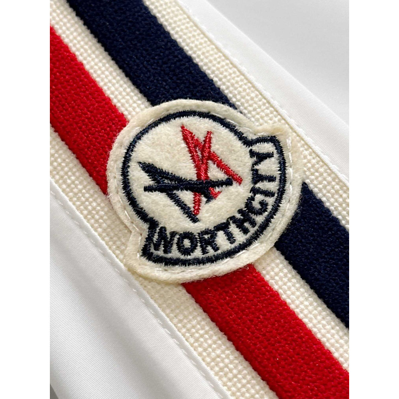 Moncler Stripe-Detail Zip-Up Sweatshirt White