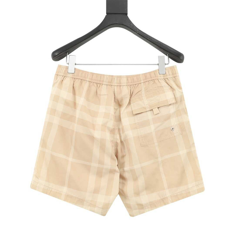 B**rry check drawcord swim shorts in beige