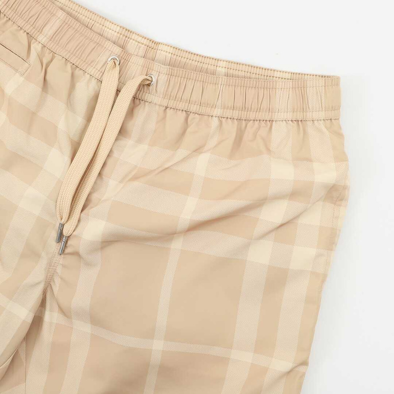 B**rry check drawcord swim shorts in beige