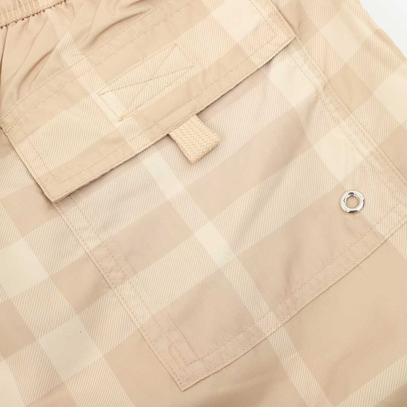 B**rry check drawcord swim shorts in beige