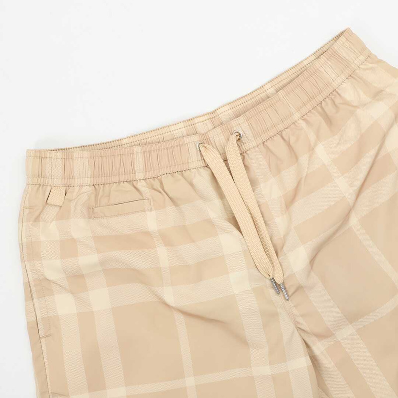 B**rry check drawcord swim shorts in beige