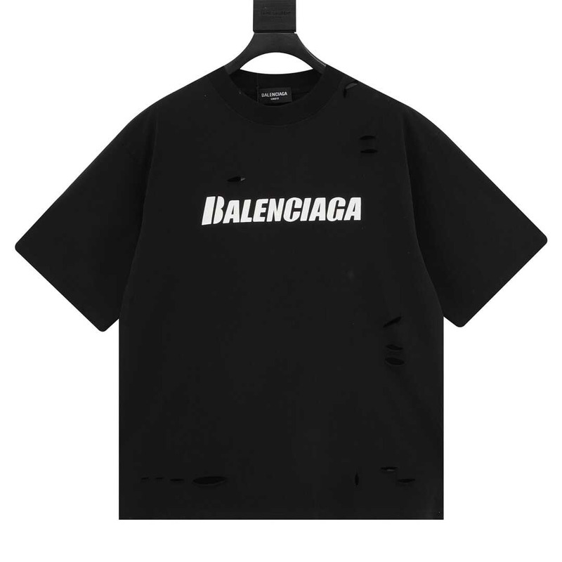 Ba*len*cia*ga caps t-shirt boxy fit in black