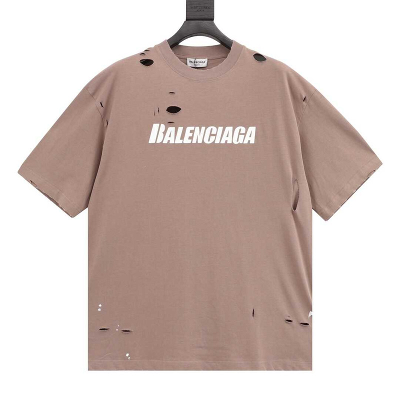 Ba*len*cia*ga caps t-shirt boxy fit in brown