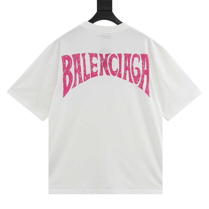 Ba*len*cia*ga print cotton t-shirt white