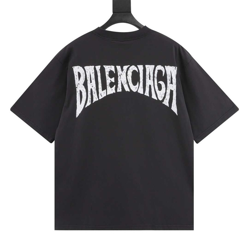 Ba*len*cia*ga print cotton t-shirt black