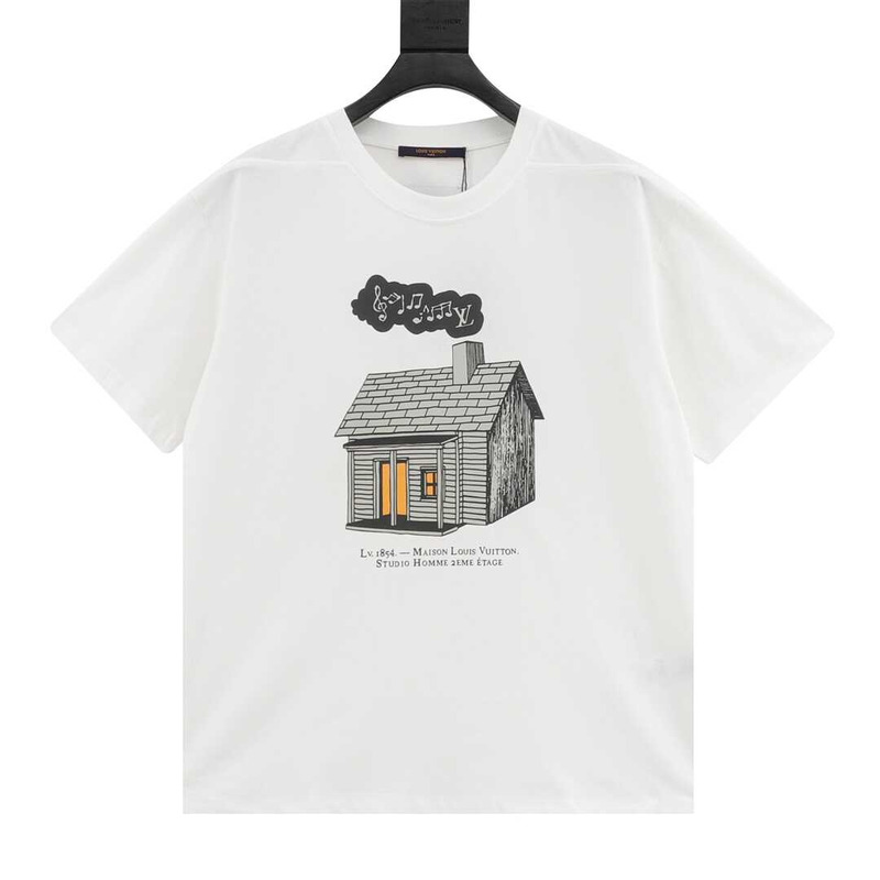 l**is V*t*n lv house t-shirt by virgil abloh white