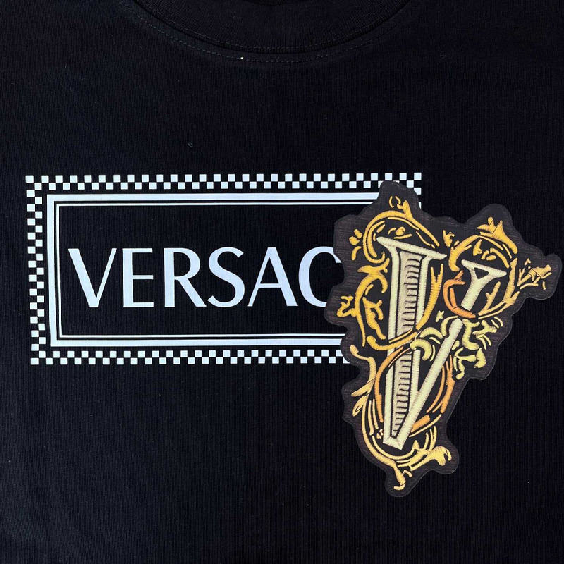 Versace Logo Print T-Shirt Black