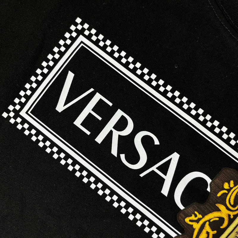 Versace Logo Print T-Shirt Black