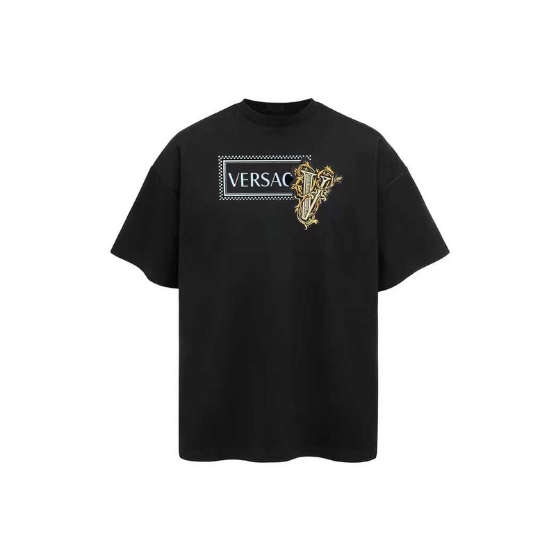 Versace Logo Print T-Shirt Black