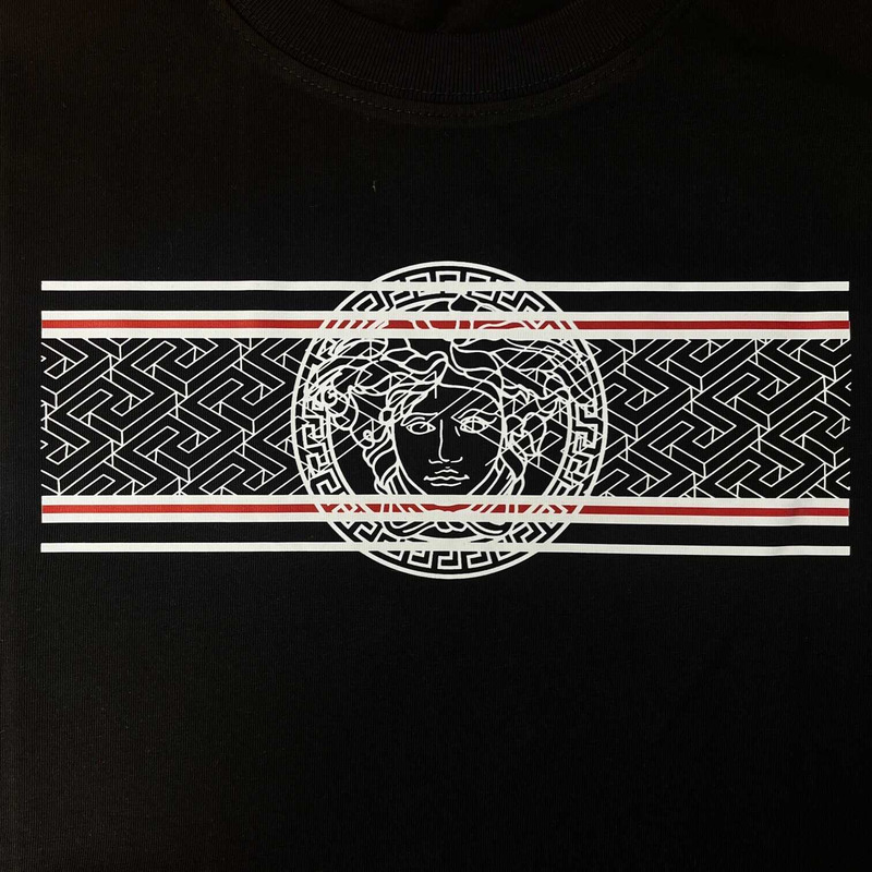 Versace Medusa Face Printed T-Shirt Black