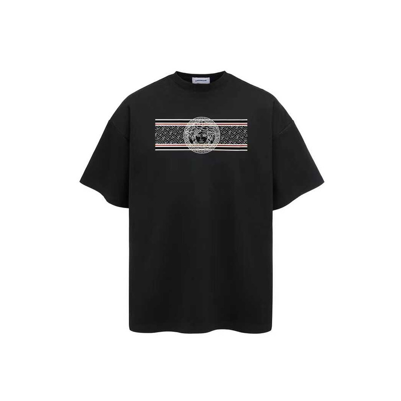 Versace Medusa Face Printed T-Shirt Black