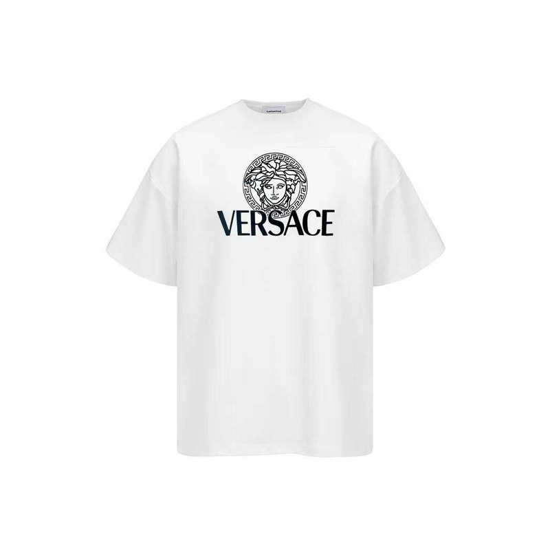 Versace Embroidered Medusa And Logo T-shirt White