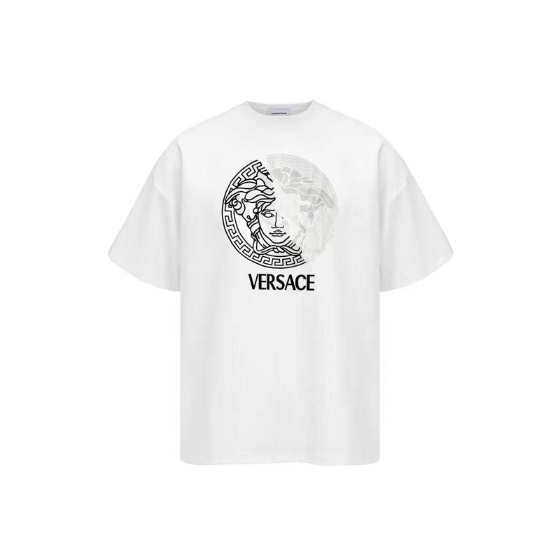 Versace Embroidered Medusa Sliced T-shirt White