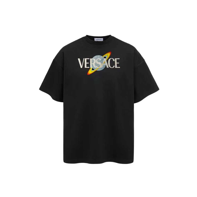 Versace Logo Print T-shirt Black