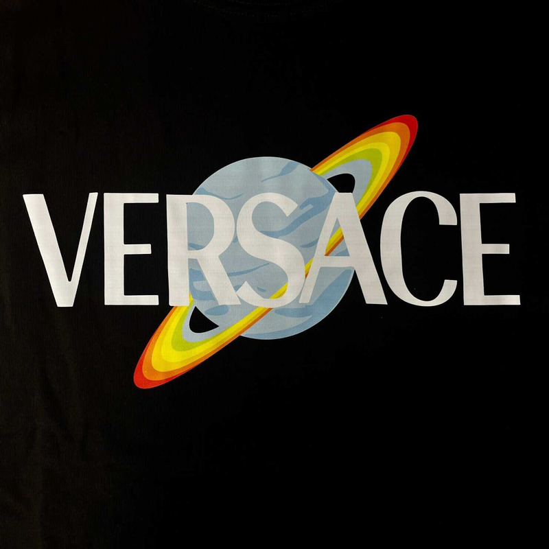 Versace Logo Print T-shirt Black