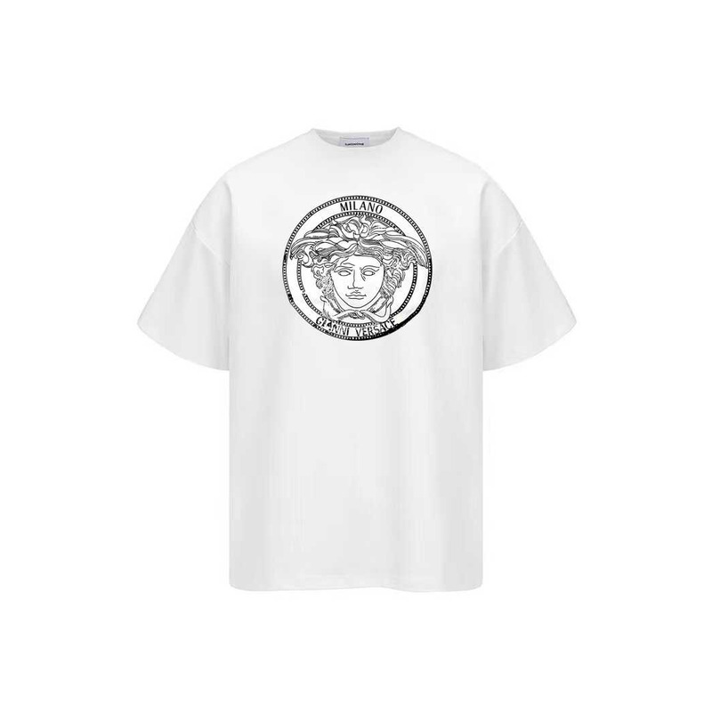 Versace Embroidered Medusa Sliced T-shirt White