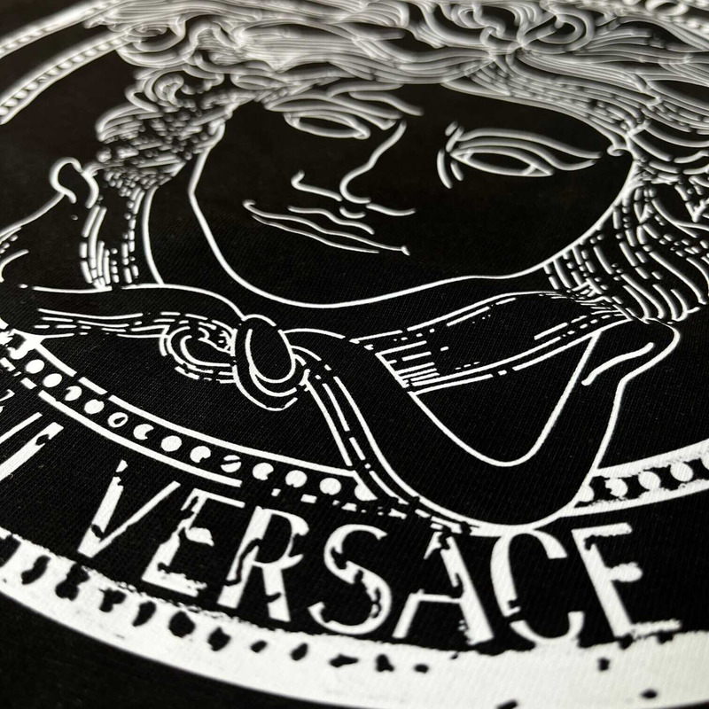 Versace Embroidered Medusa Sliced T-shirt Black