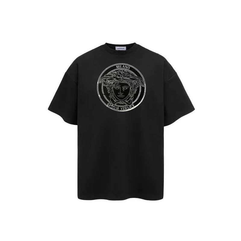 Versace Embroidered Medusa Sliced T-shirt Black