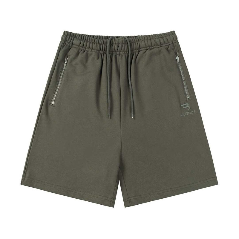 Ba*len*cia*ga logo short with zippy pocket khaki