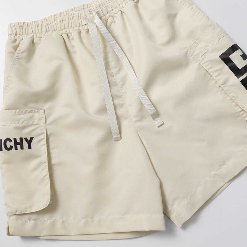 Givenchy Logo Shorts With Pockets Beige