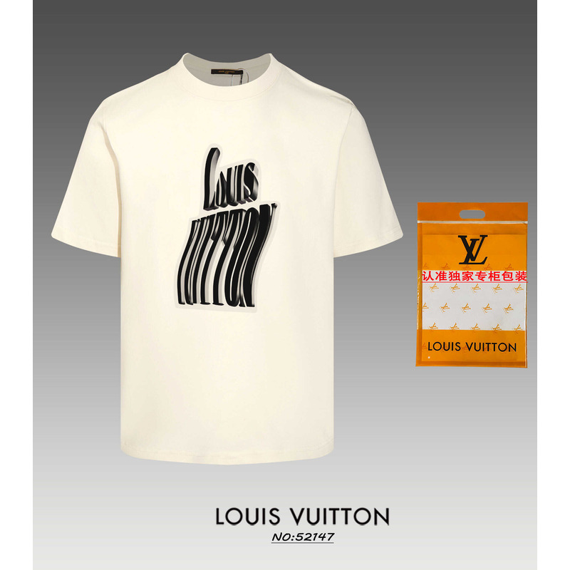 l**is V*t*n graphic lv signature t-shirt beige