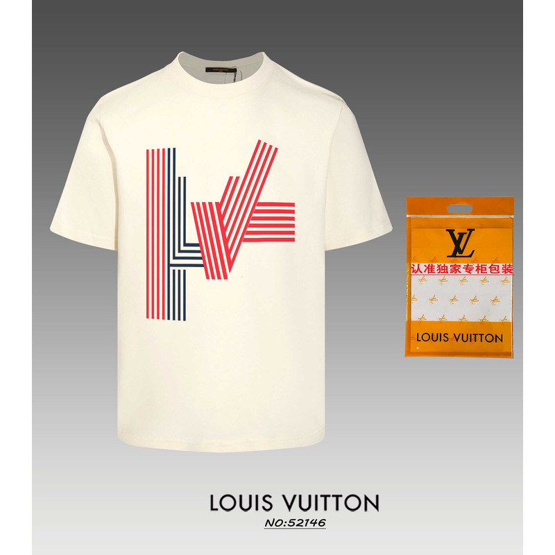 l**is V*t*n stripes knot t-shirt beige