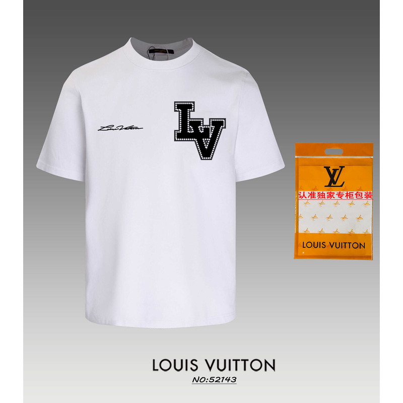 l**is V*t*n embroidered lv t-shirt white