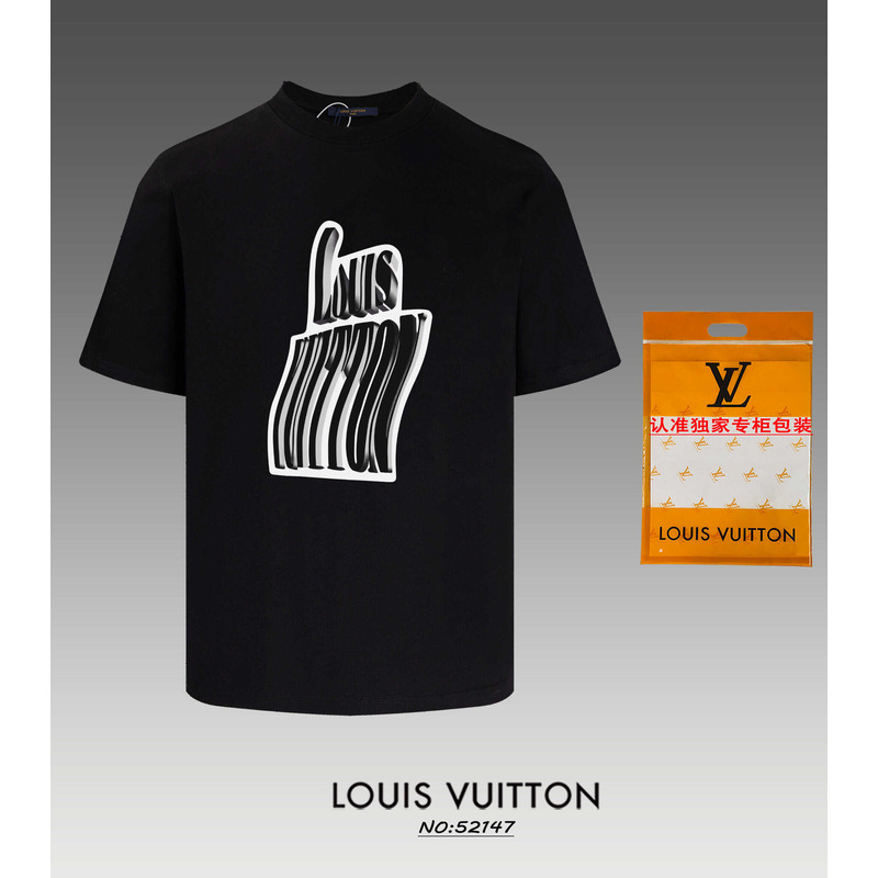 l**is V*t*n graphic lv signature t-shirt black