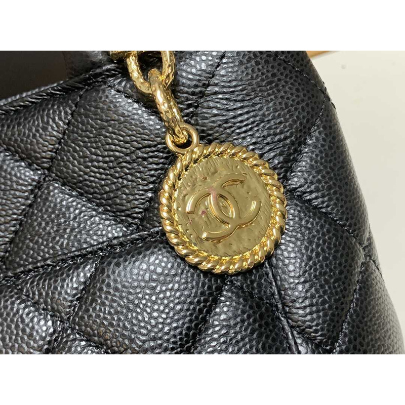 Ch*el  black 2009 medallion tote bag