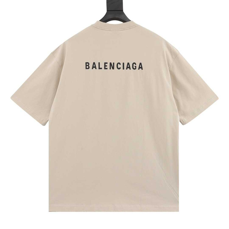 Ba*len*cia*ga embroidered logo t- shirt beige